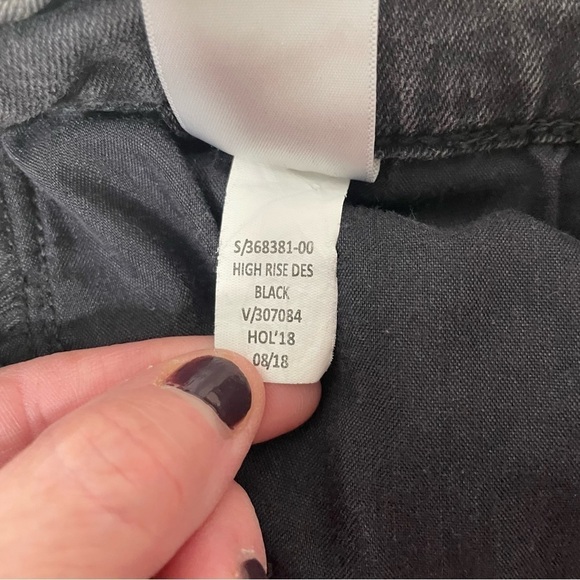 Banana Republic High Rise Skinny Jeans Black Wash Distressed Size 10 - Picture 12 of 14